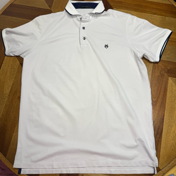 Greyson Other - Greyson White Polo Shirt with Navy Accents
